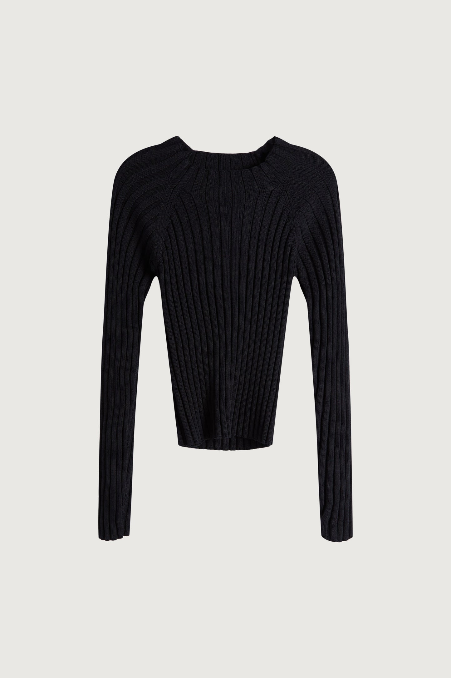 OPEN BACK MOCKNECK SWEATER