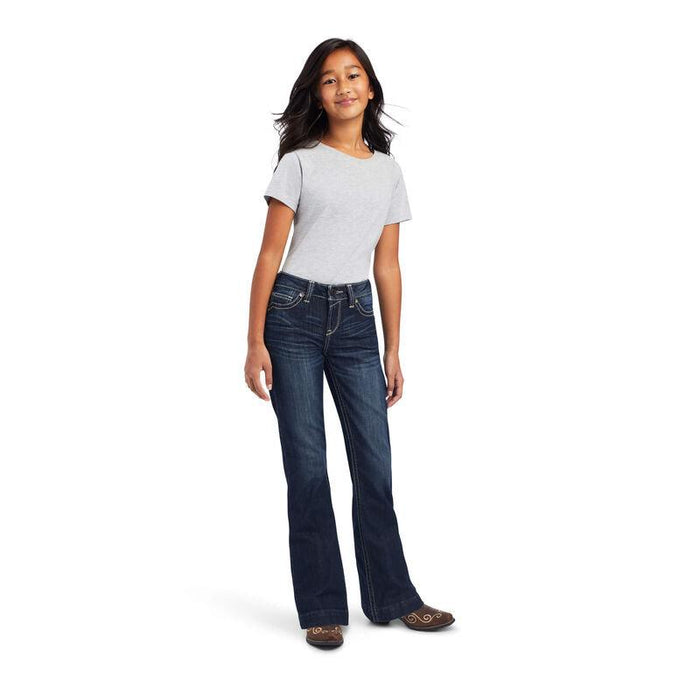 Ariat Girl's REAL Estella Wide Leg Stretch Trouser Jeans 10042214-Painted Cowgirl Western Store