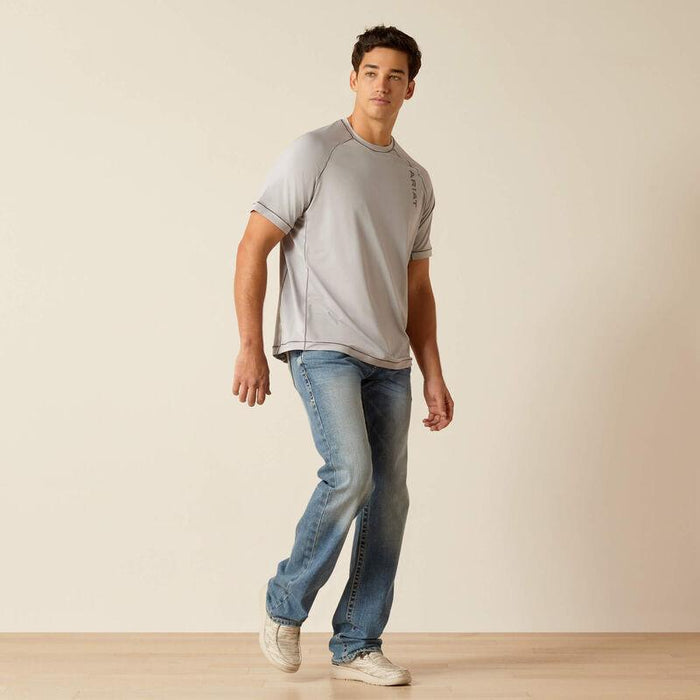 Ariat Men's Silver Sconce 360 Air Flow Short Sleeve Tee 10051369-Painted Cowgirl Western Store
