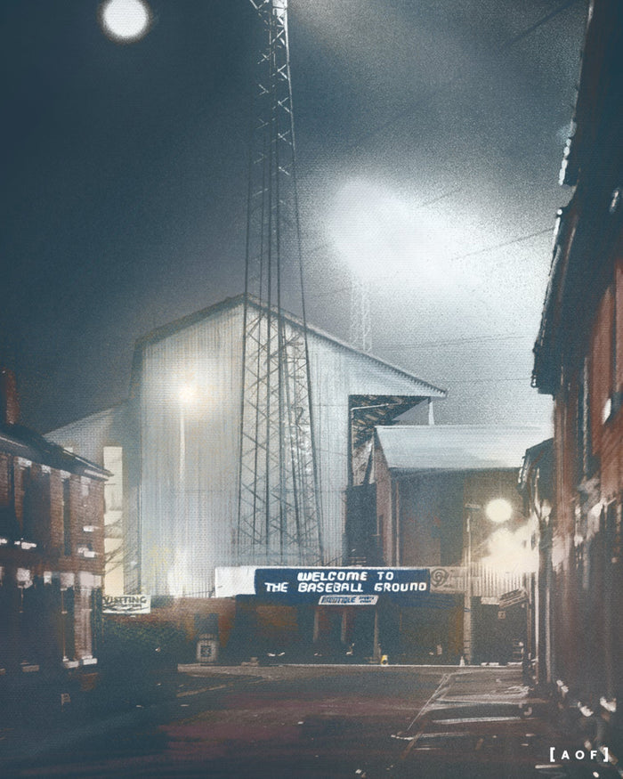 ART OF Derby Baseball Ground by Night Framed Print | DCFC Football Art