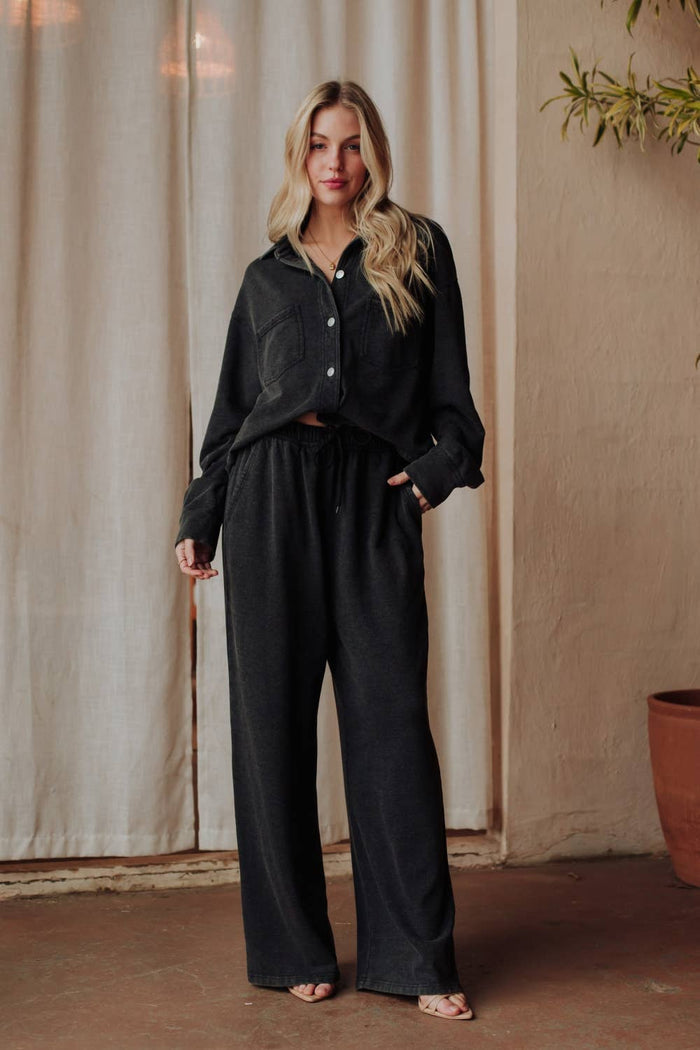 Black Washed Soft Sweatpants