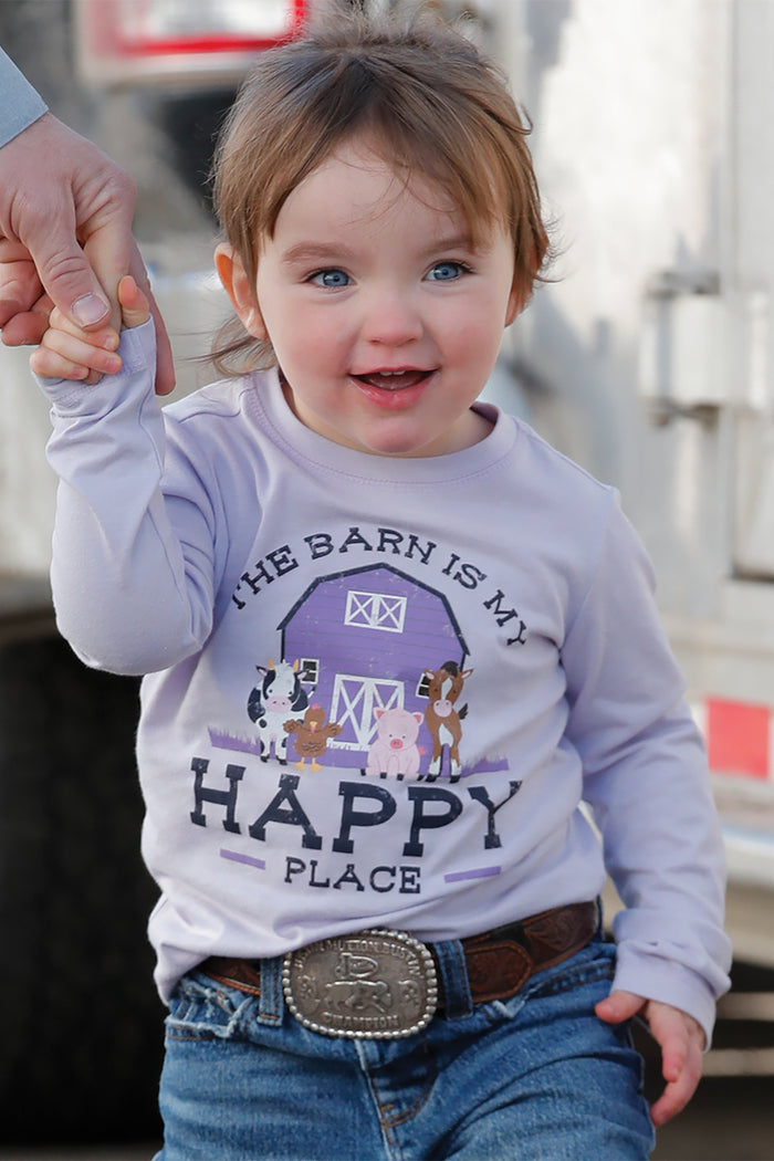 Cruel Girl Toddler Lavender Happy Place Long Sleeve Tee CTK8660005-Painted Cowgirl Western Store