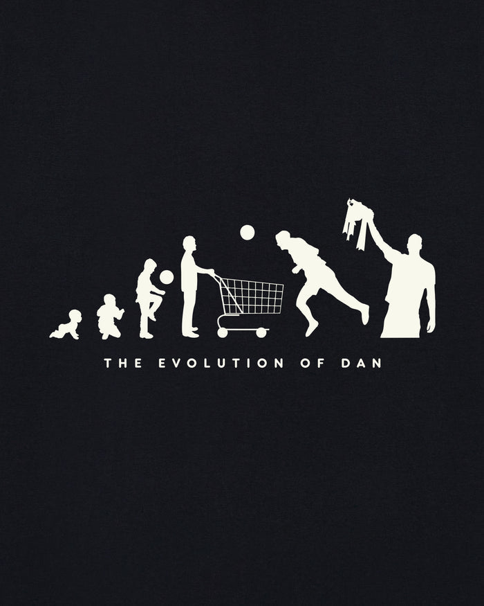 ART OF Toon Evolution of Dan Tee | NUFC Black Graphic Football T-shirt