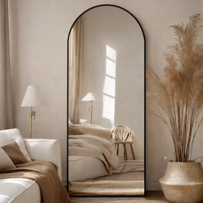 Framed Arched Floor Mirror