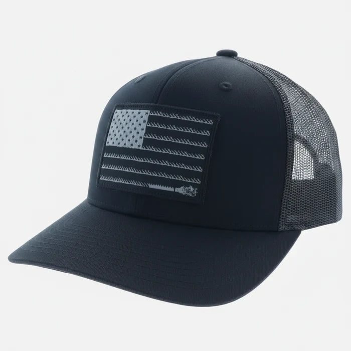 Hooey Liberty Roper Black Trucker Snapback Hat 1905T-BK