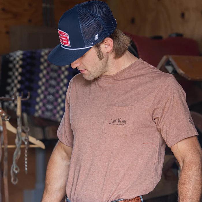 Hooey Men's "John Wayne" Light Brown Tee HT1647LTBR-Painted Cowgirl Western Store