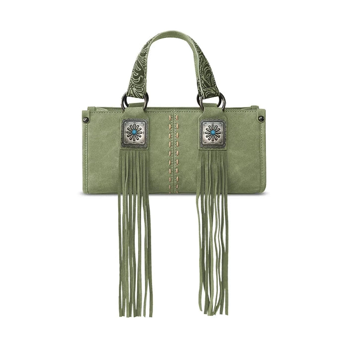 Montana West Green Western Fringe Concho Mini Crossbody Purse Bag MW1351-888 GRN