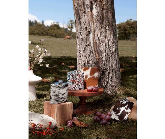 Myra Bag Mountain Trail Cowhide Flask 8oz S-8476-Painted Cowgirl Western Store