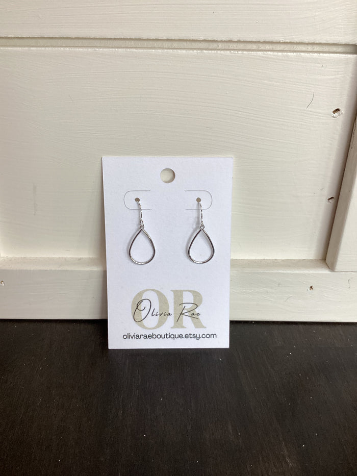 Silver Tear Drop Dangle