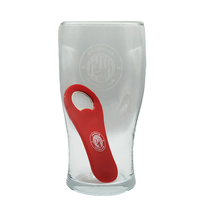 Pint Glass & Bottle Opener Set