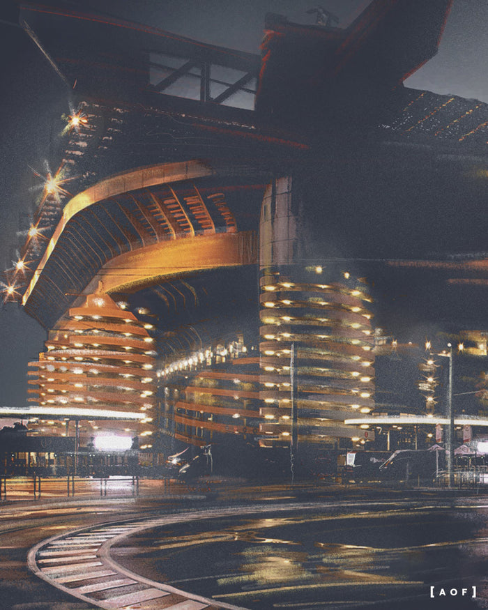 ART OF San Siro by Night Framed Print | Italian Football Wall Art