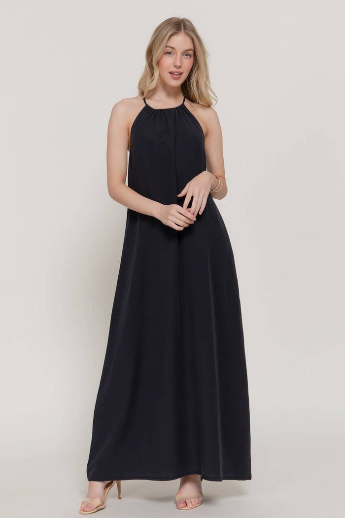 Sleeveless Adjustable Halter Neck Dress