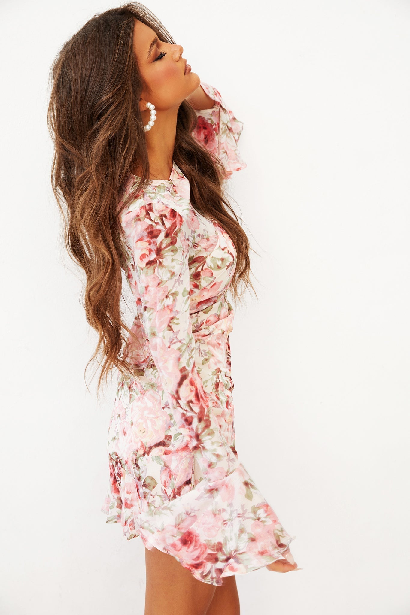 Swerve Mini Dress - Beige Multi