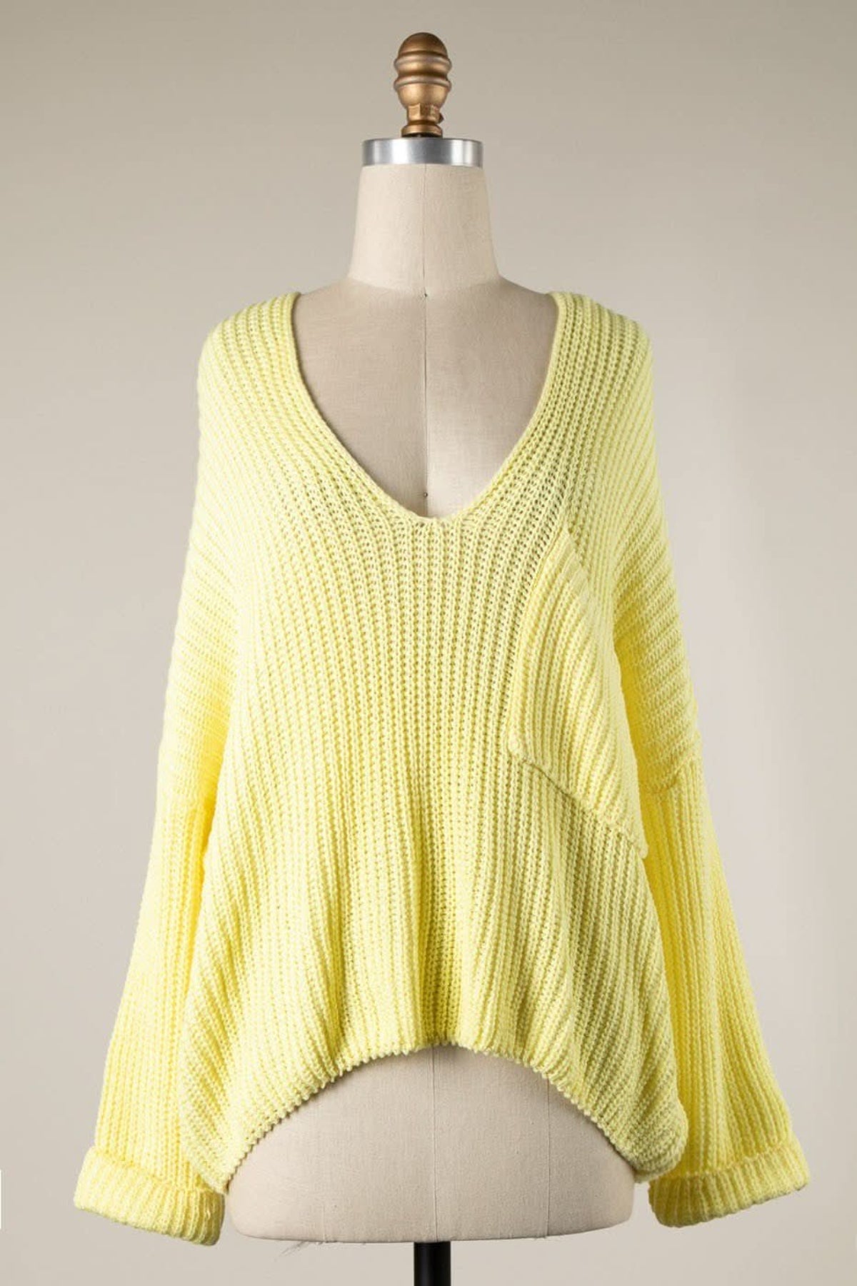 Brynn Yellow V-Neck Sweater