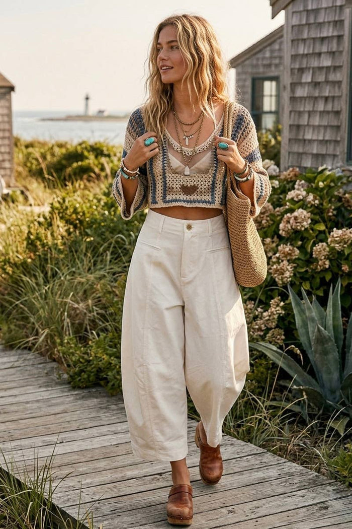 Wide-leg Crop Pants
