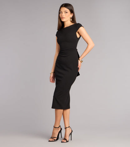 Solana Crepe Bow Midi Formal Dress