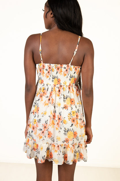 Cream Crochet Waistband Mini Dress