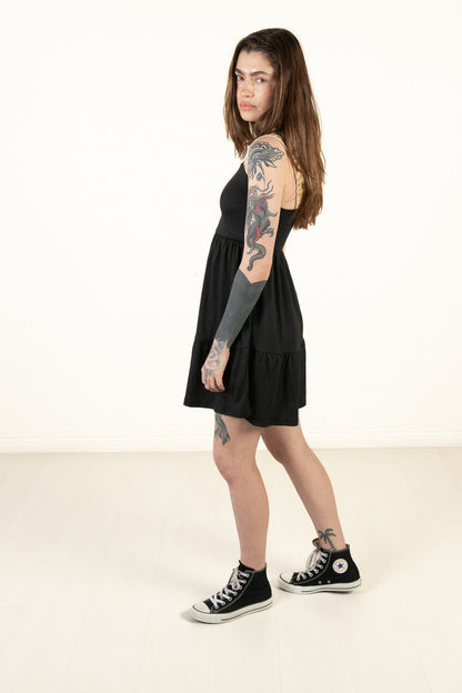 Black Crochet Strap Dress