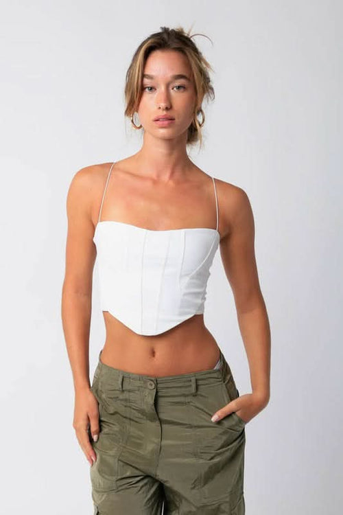 Hot Girl White Vegan Corset Crop