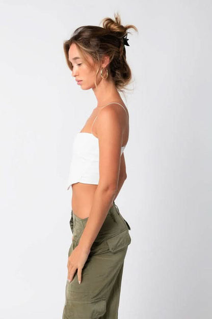 Hot Girl White Vegan Corset Crop