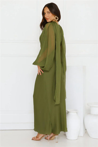 Once A Stylist Maxi Dress Khaki