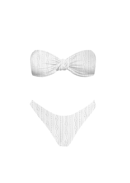 Call My Name White Front Knot Bikini