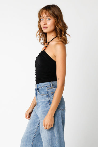 Cassia Black Halter Top