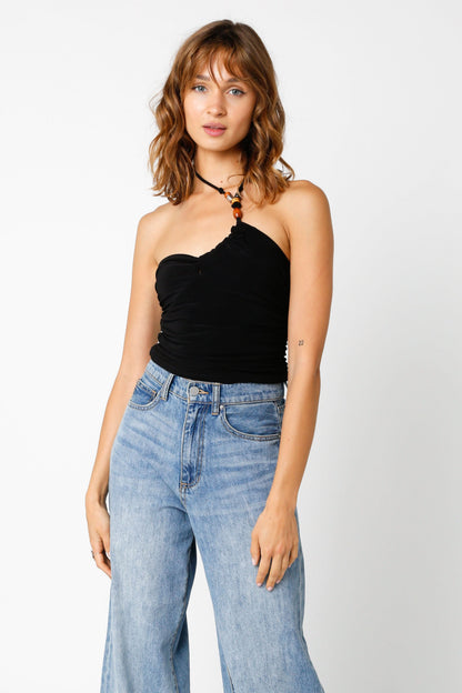 Cassia Black Halter Top