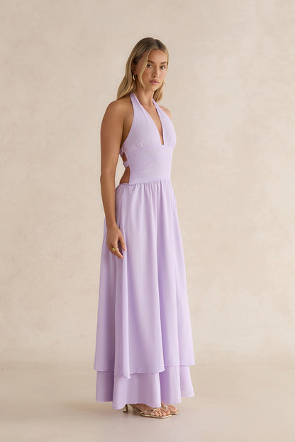 Sorbet Soiree Halter Maxi Dress Lilac