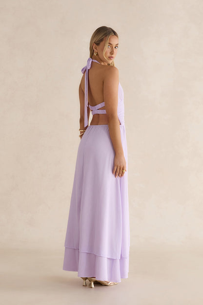Sorbet Soiree Halter Maxi Dress Lilac