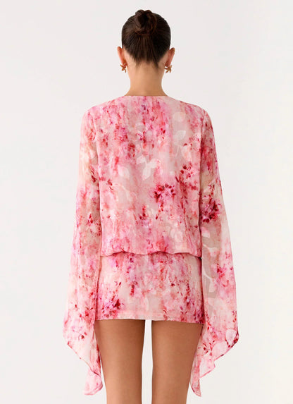 Junia Long Sleeve Mini Dress - Pink