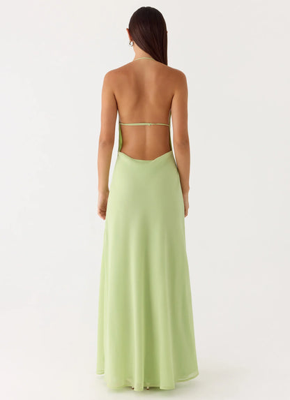 Morning Crush Cowl Maxi Dress - Lime