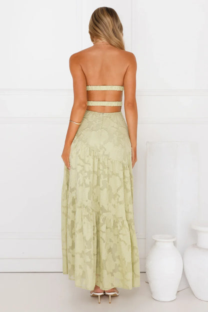 My Best Strapless Maxi Dress Sage