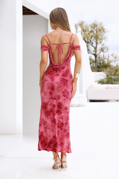Mireille Off Shoulder Maxi Dress Pink