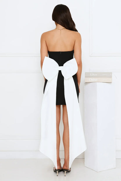 Polished Siren Strapless Mini Dress Black