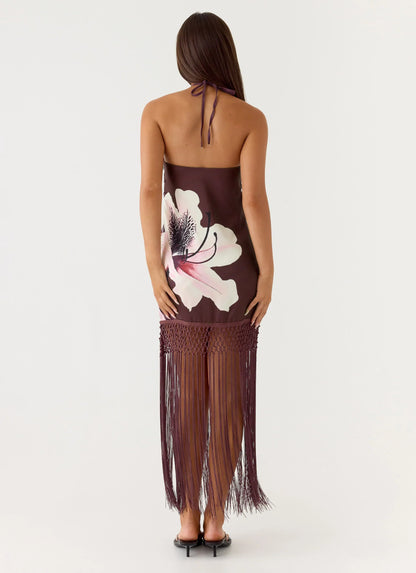 Niahvette Halter Midaxi Dress - Velvet Bloom