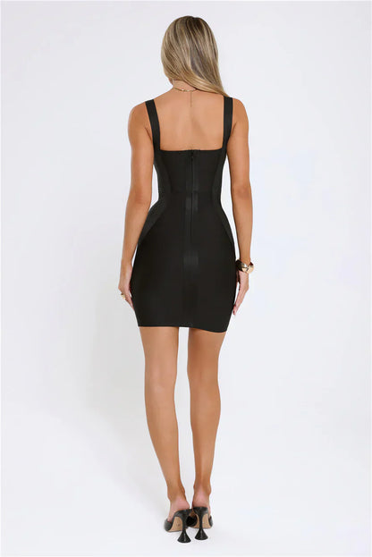 Level Up Bandage Mini Dress Black