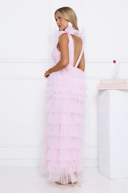 Hello Pretty Tulle Maxi Dress Pink
