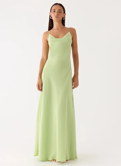 Morning Crush Cowl Maxi Dress - Lime