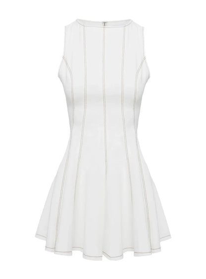 Composure Pleat Mini Dress White