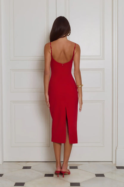 Luxe Collective Midi Dress Red
