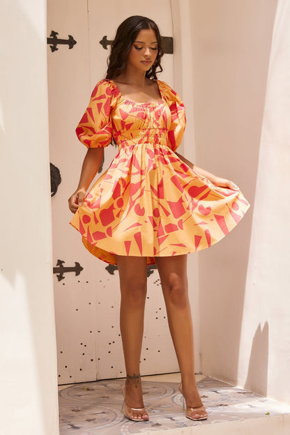 Valencia Mini Dress - Orange