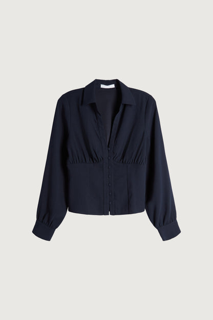 COLLARED BUSTIER BLOUSE