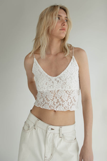 CROPPED LACE TANK TOP