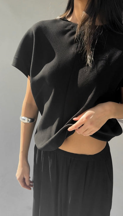 CRINKLED RAYON TOP