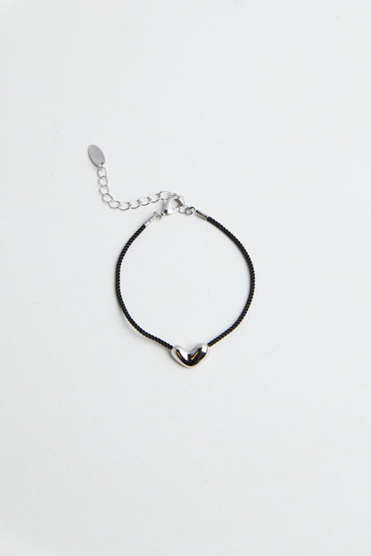 CORD BRACELET WITH BUBBLE HEART