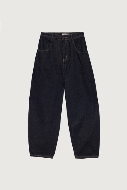 DARK WASH BARREL JEANS