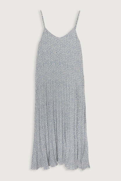 PRINTED MIDI DRESS WITH PLEATS