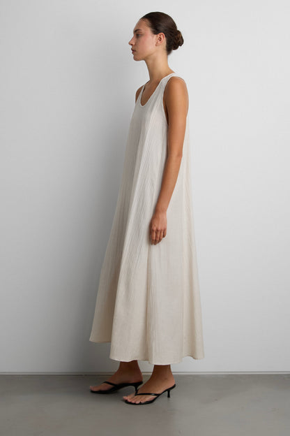 MAXI DRESS WITH CRINKLE EFFECT