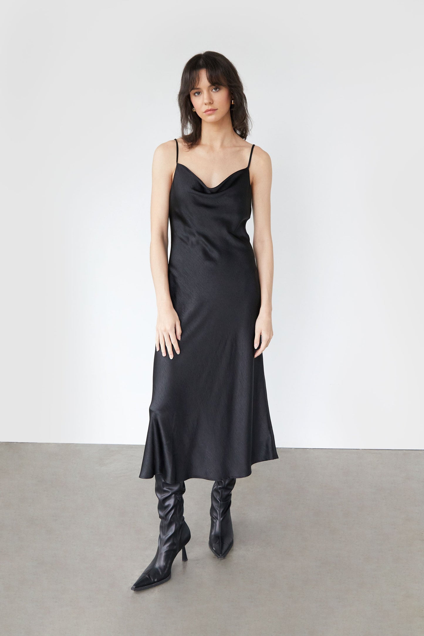 COWL NECK SLIP DRESS